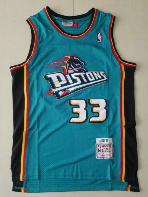 Maillot de Basket #33 Hill Pistons M&N Vert